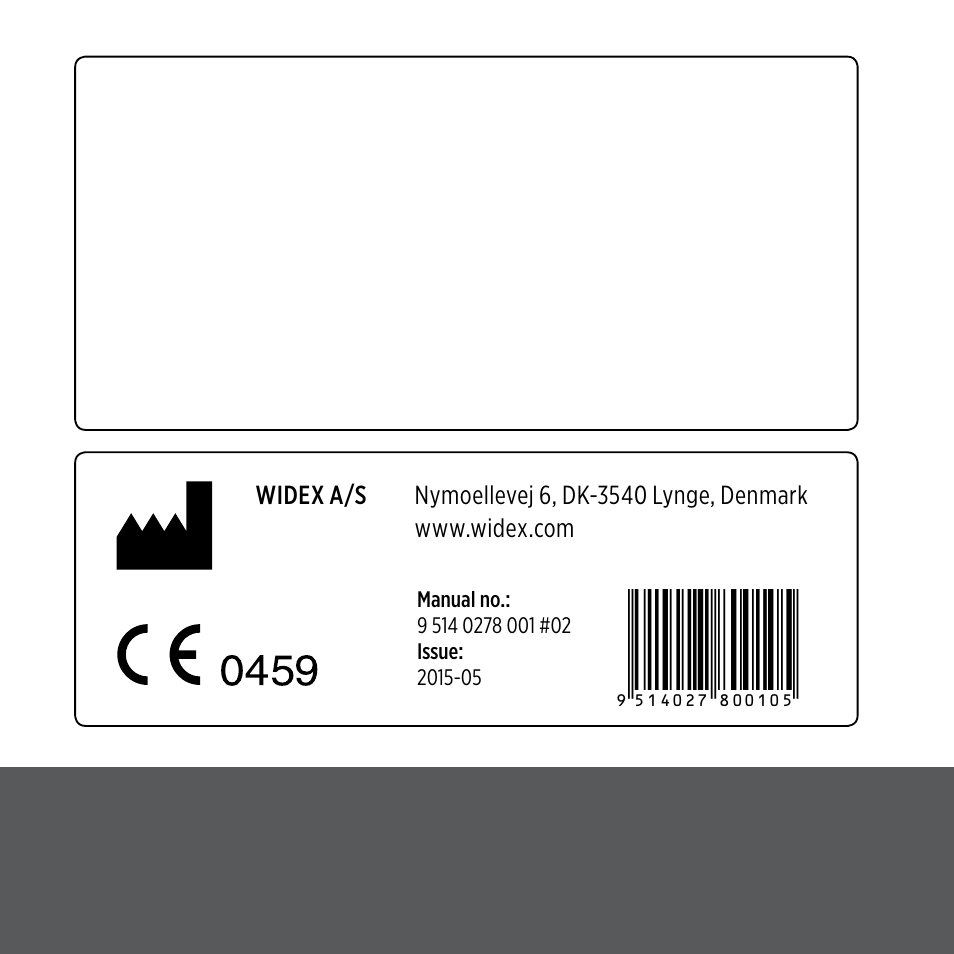 Widex Ear-sets for BTE User Manual | Page 84 / 84
