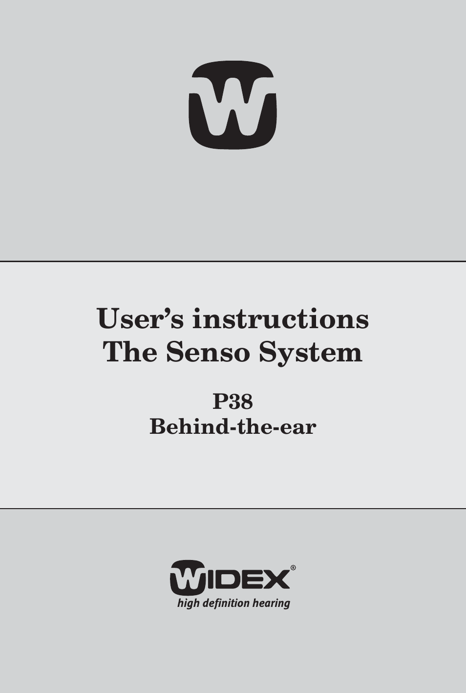 Widex P38 User Manual | 32 pages