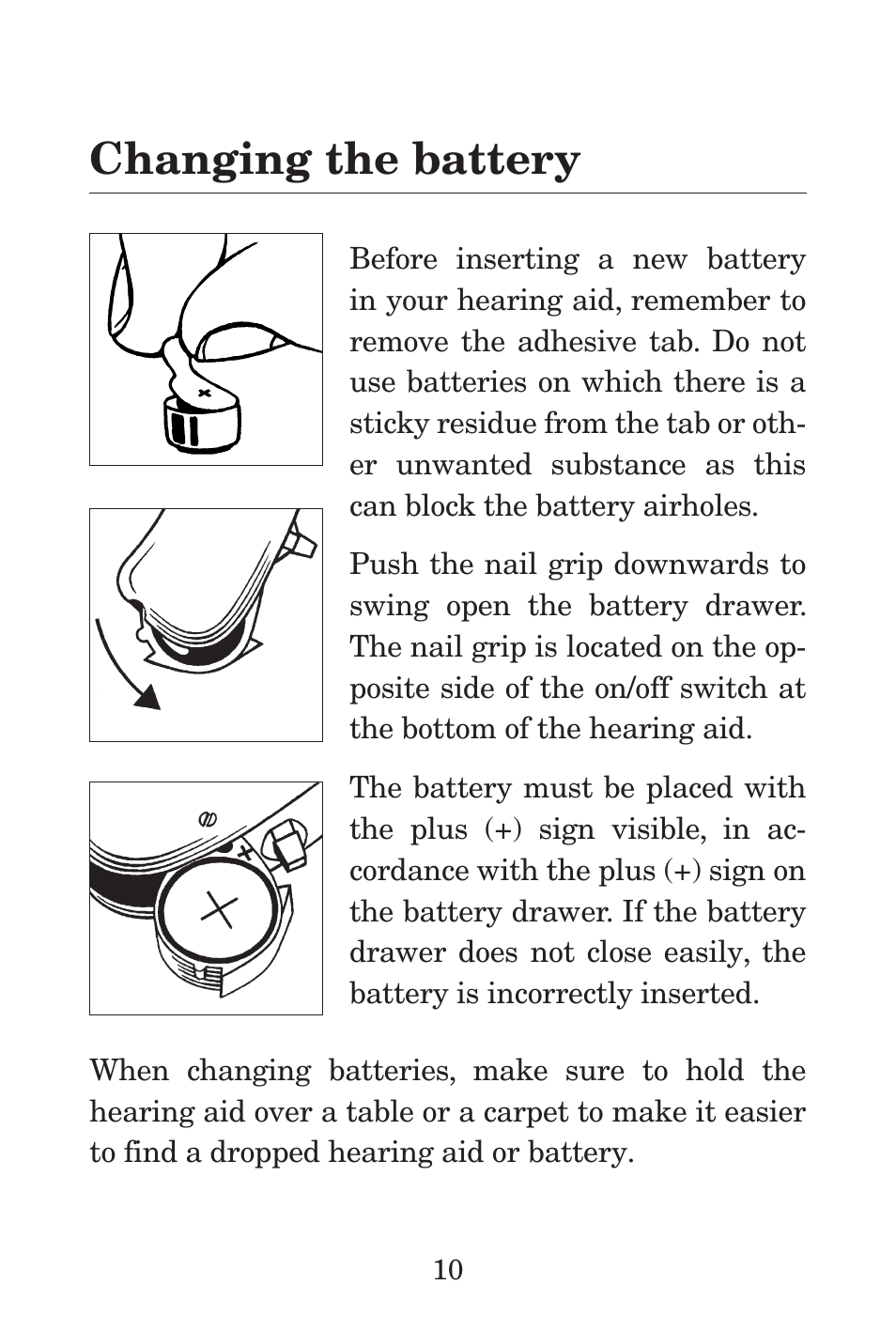 Changing the battery | Widex P38 User Manual | Page 10 / 32