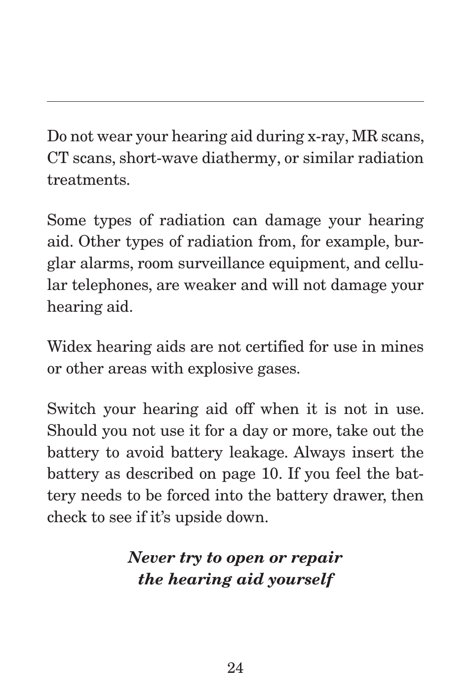 Widex P38 User Manual | Page 24 / 32