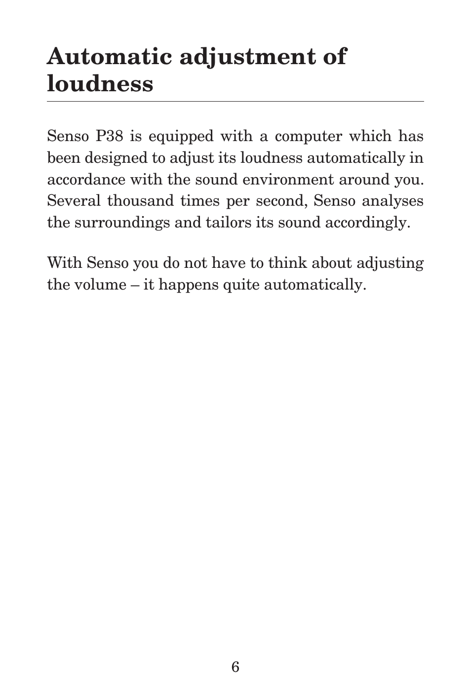Automatic adjustment of loudness | Widex P38 User Manual | Page 6 / 32