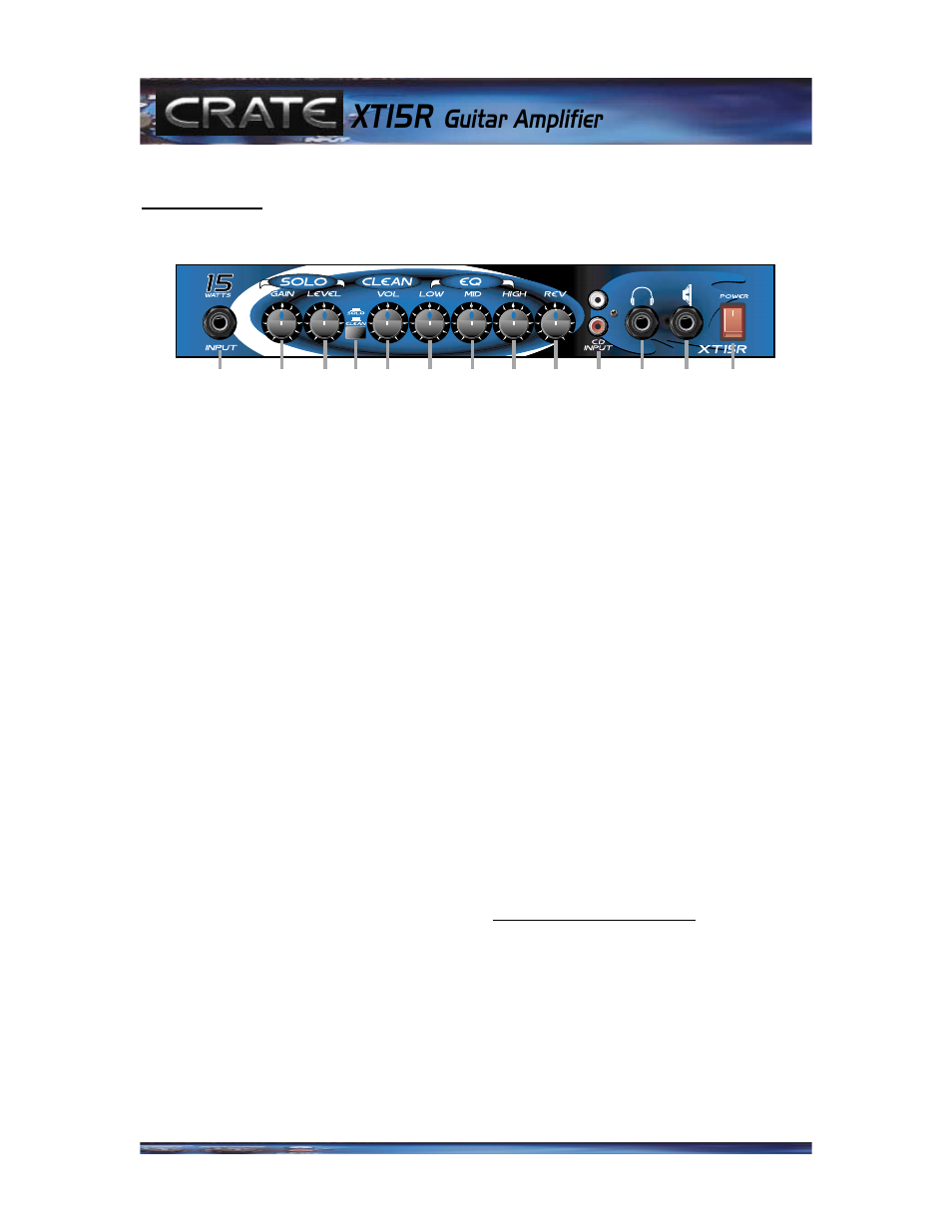 Xt15r, Guitar amplifier | Crate Amplifiers XT15R User Manual | Page 3 / 4