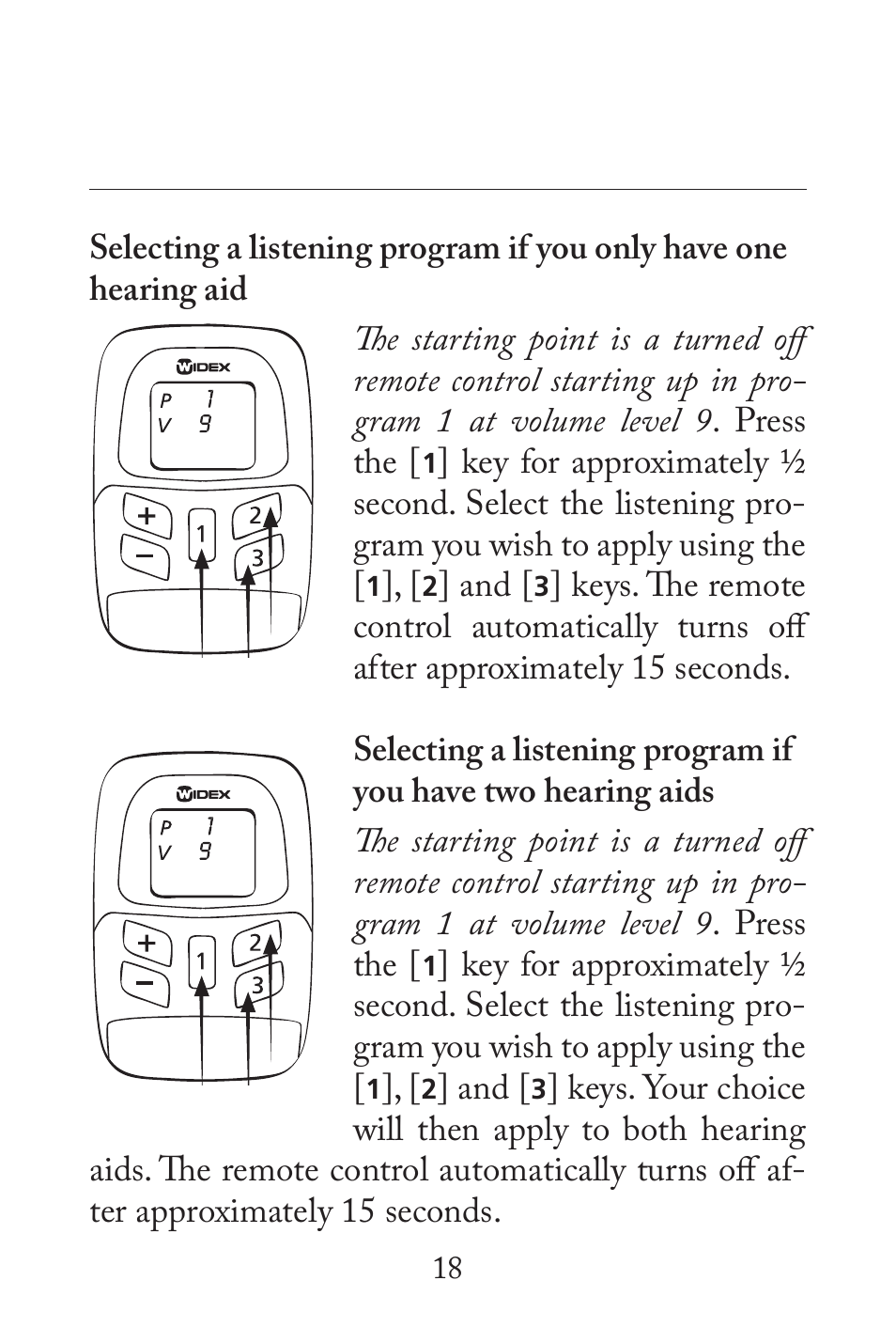 Widex RC3-1 User Manual | Page 18 / 32