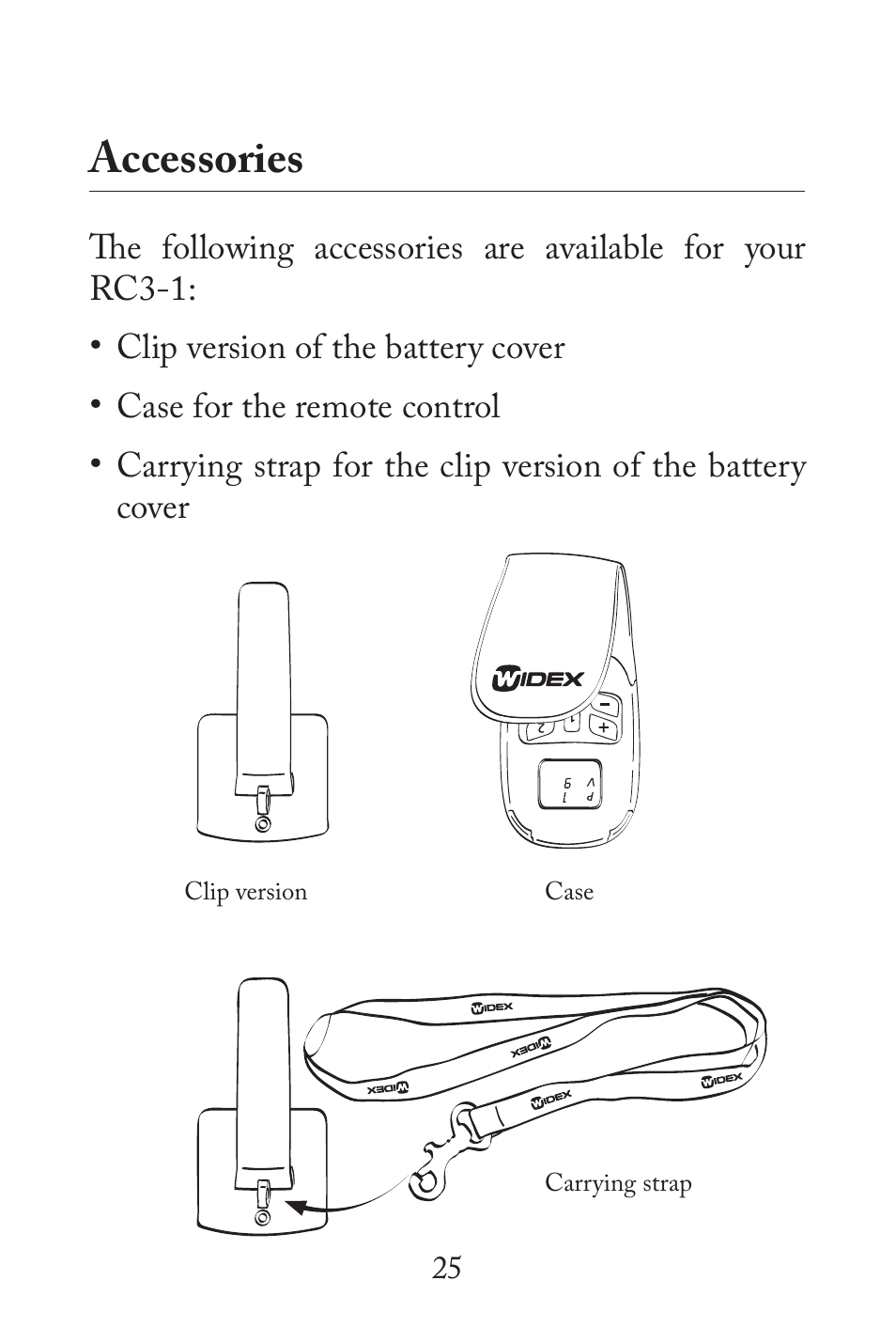 Accessories | Widex RC3-1 User Manual | Page 25 / 32