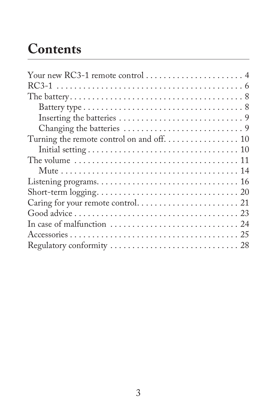 Widex RC3-1 User Manual | Page 3 / 32
