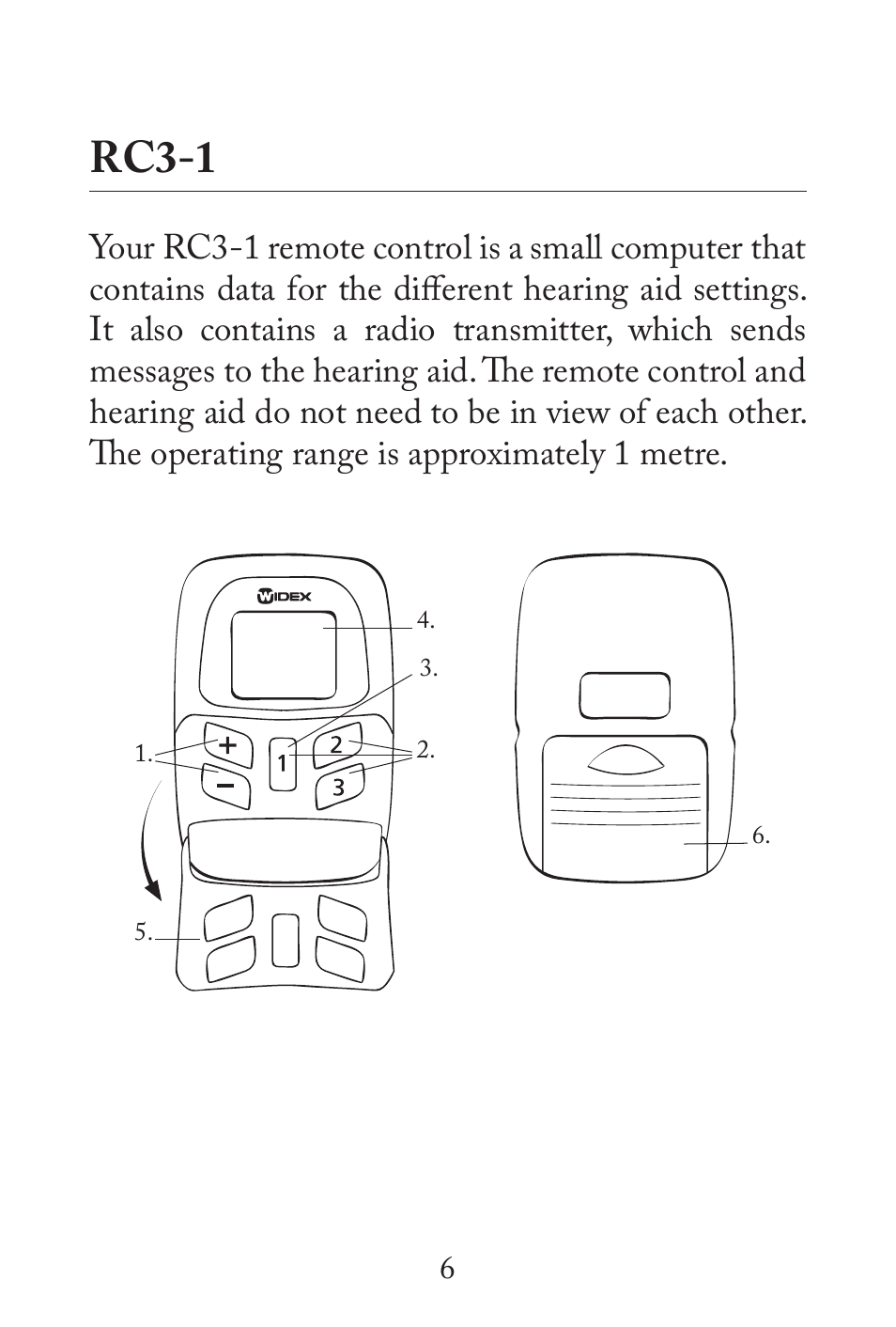 Rc3-1 | Widex RC3-1 User Manual | Page 6 / 32