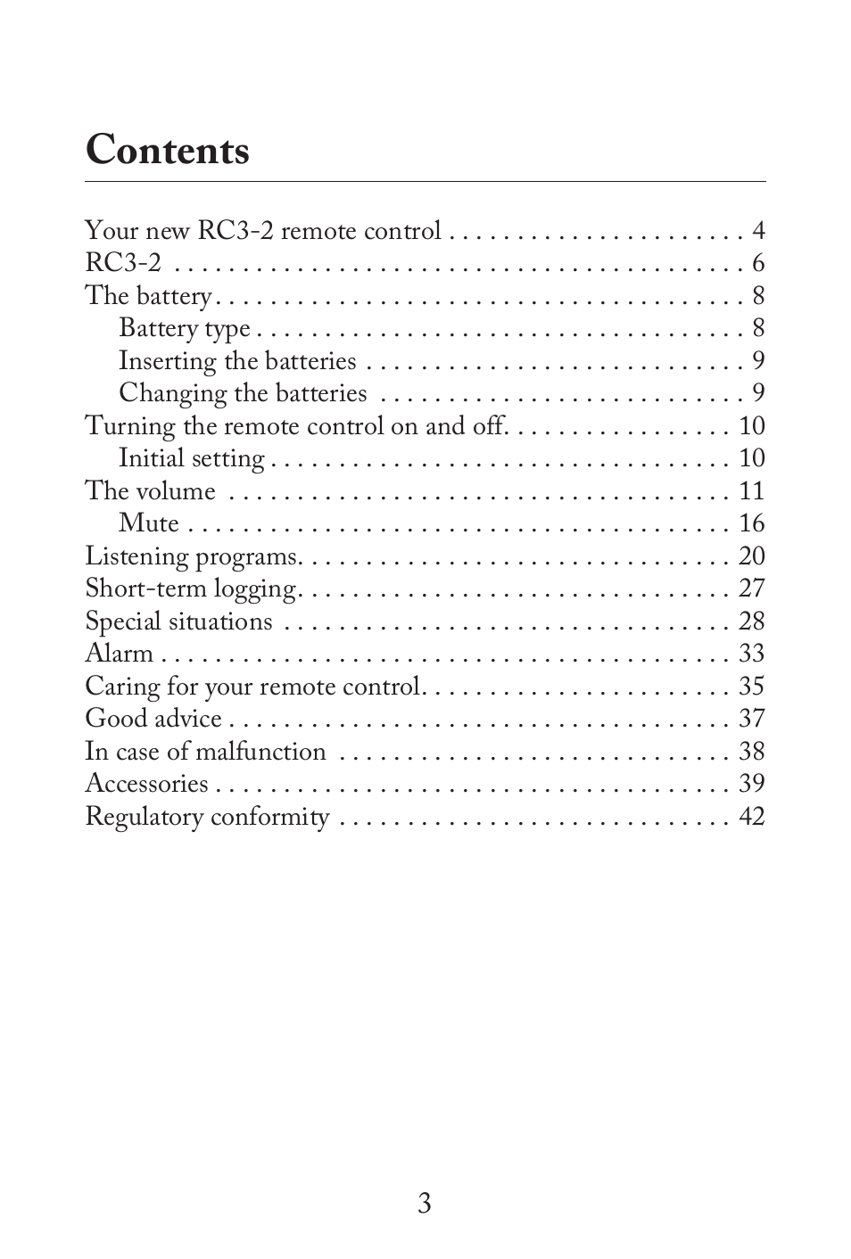 Widex RC3-2 User Manual | Page 3 / 44
