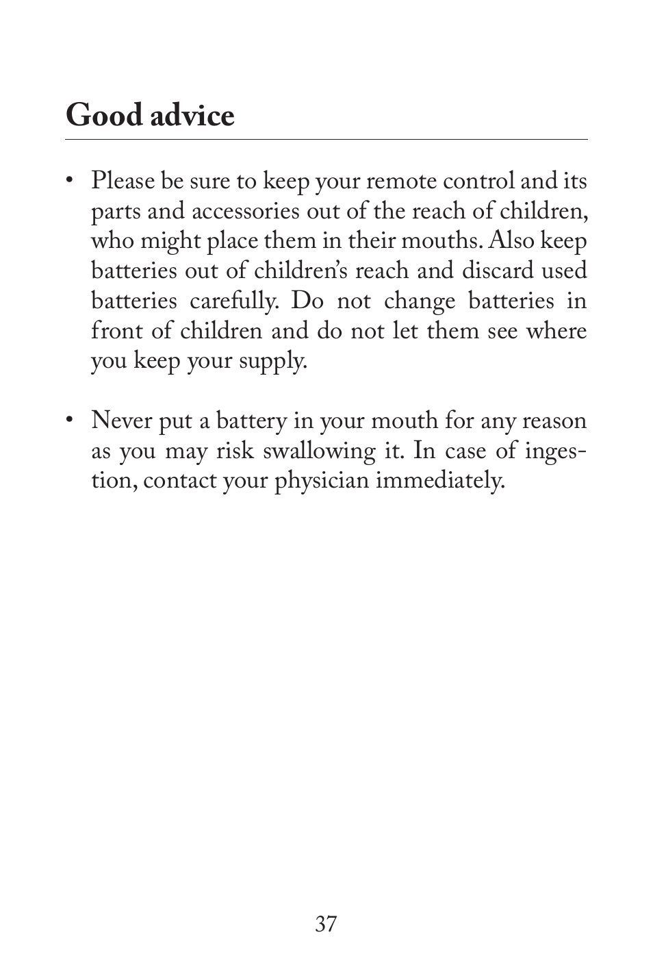 Good advice | Widex RC3-2 User Manual | Page 37 / 44