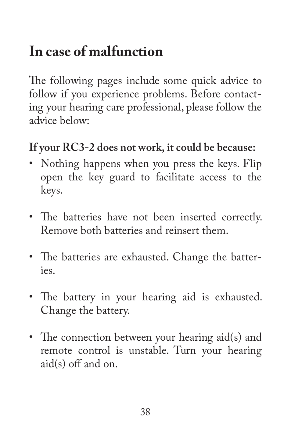 Widex RC3-2 User Manual | Page 38 / 44