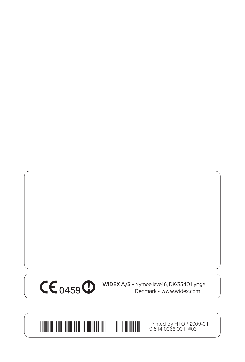 Widex RC3-2 User Manual | Page 44 / 44