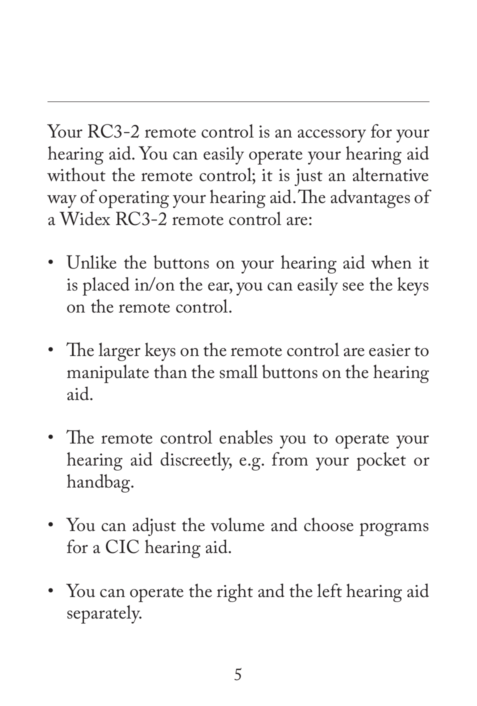 Widex RC3-2 User Manual | Page 5 / 44