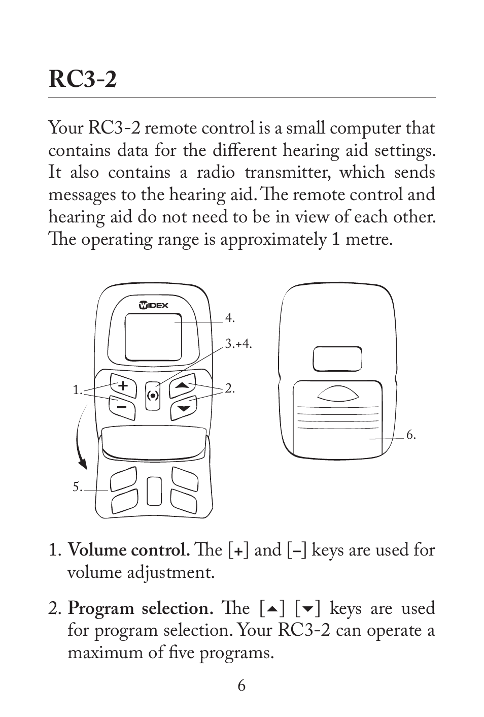 Rc3-2 | Widex RC3-2 User Manual | Page 6 / 44