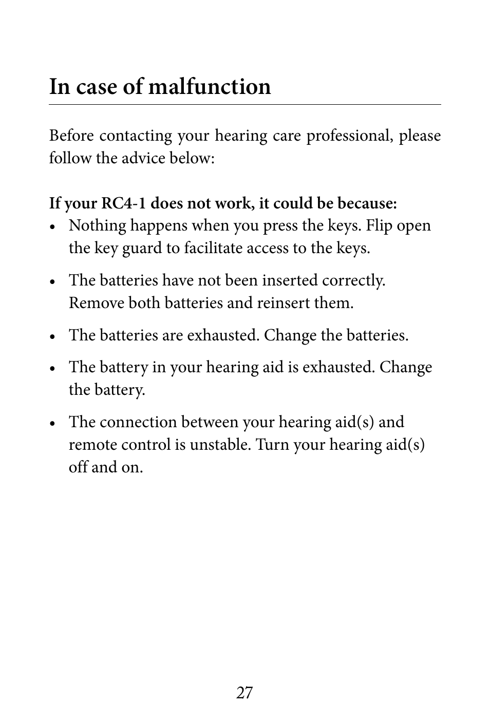 Widex RC4-1 User Manual | Page 27 / 36