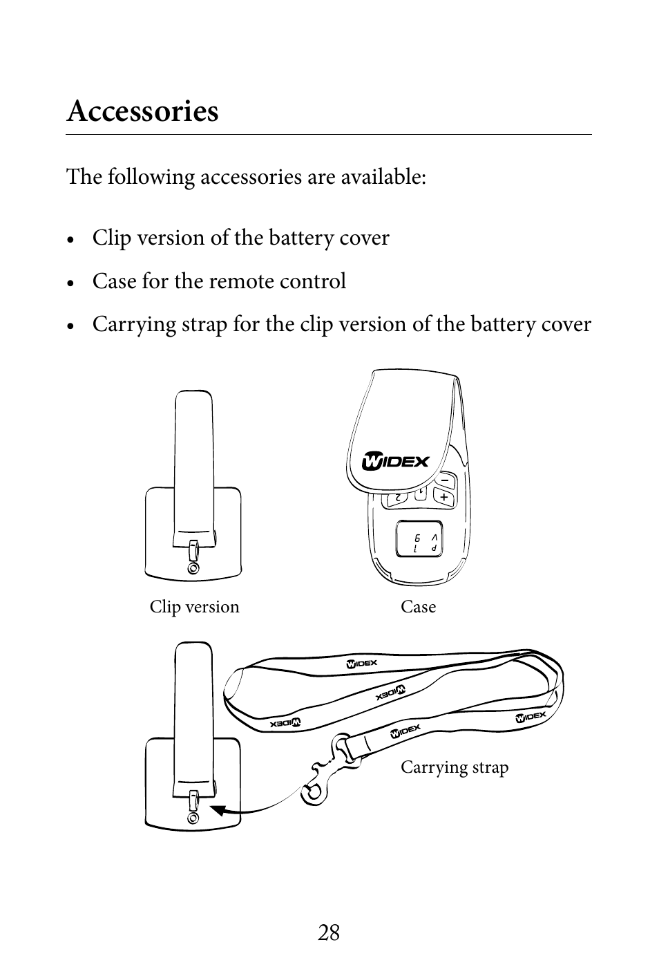 Accessories | Widex RC4-1 User Manual | Page 28 / 36