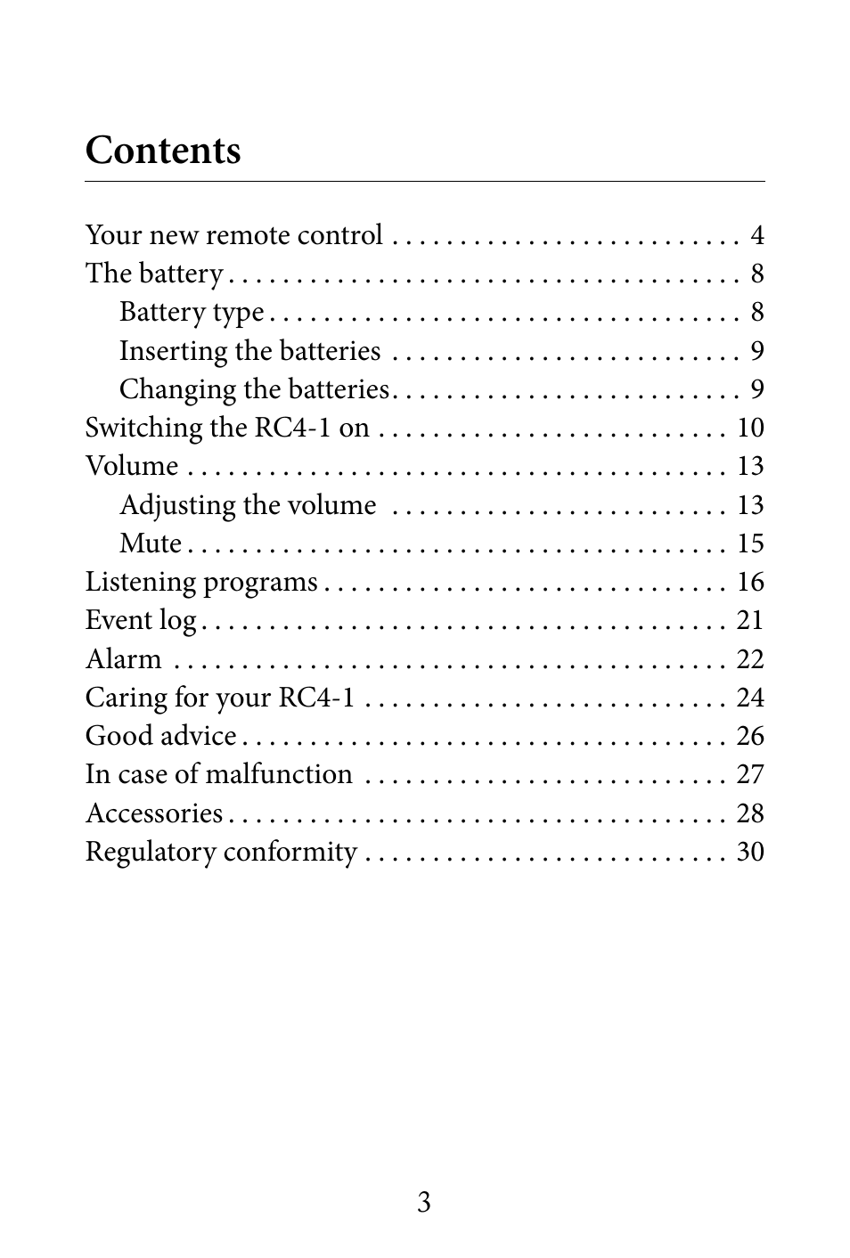 Widex RC4-1 User Manual | Page 3 / 36