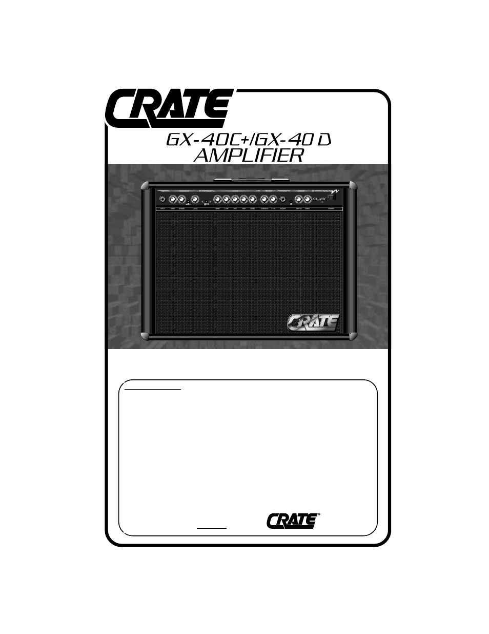 Crate Amplifiers GX-40D User Manual | 6 pages