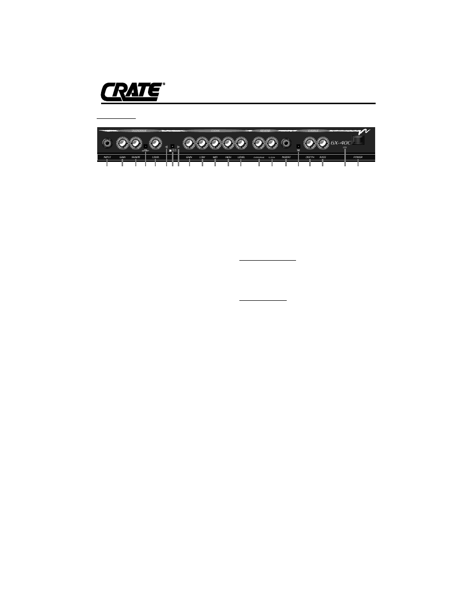 Gx-40c+/40d amplifier | Crate Amplifiers GX-40D User Manual | Page 2 / 6