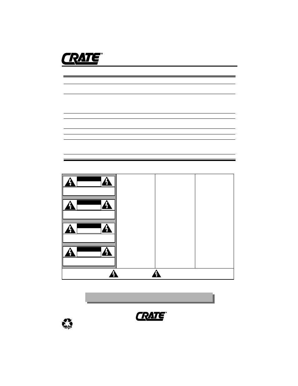 Gx-40c+/40d amplifier, Gx-40c+/40d technical specifications | Crate Amplifiers GX-40D User Manual | Page 6 / 6