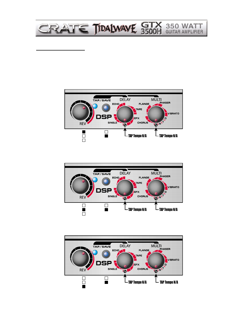 Factory preset 5: rhythm w/reverb, Factory preset 6: solo w/reverb | Crate Amplifiers GTX3500H User Manual | Page 11 / 16