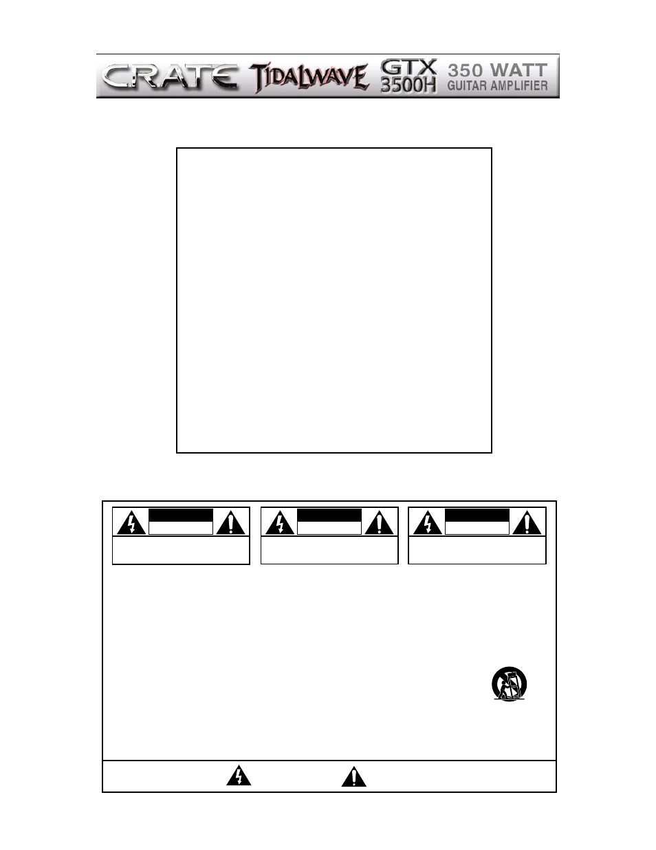 Crate Amplifiers GTX3500H User Manual | Page 2 / 16