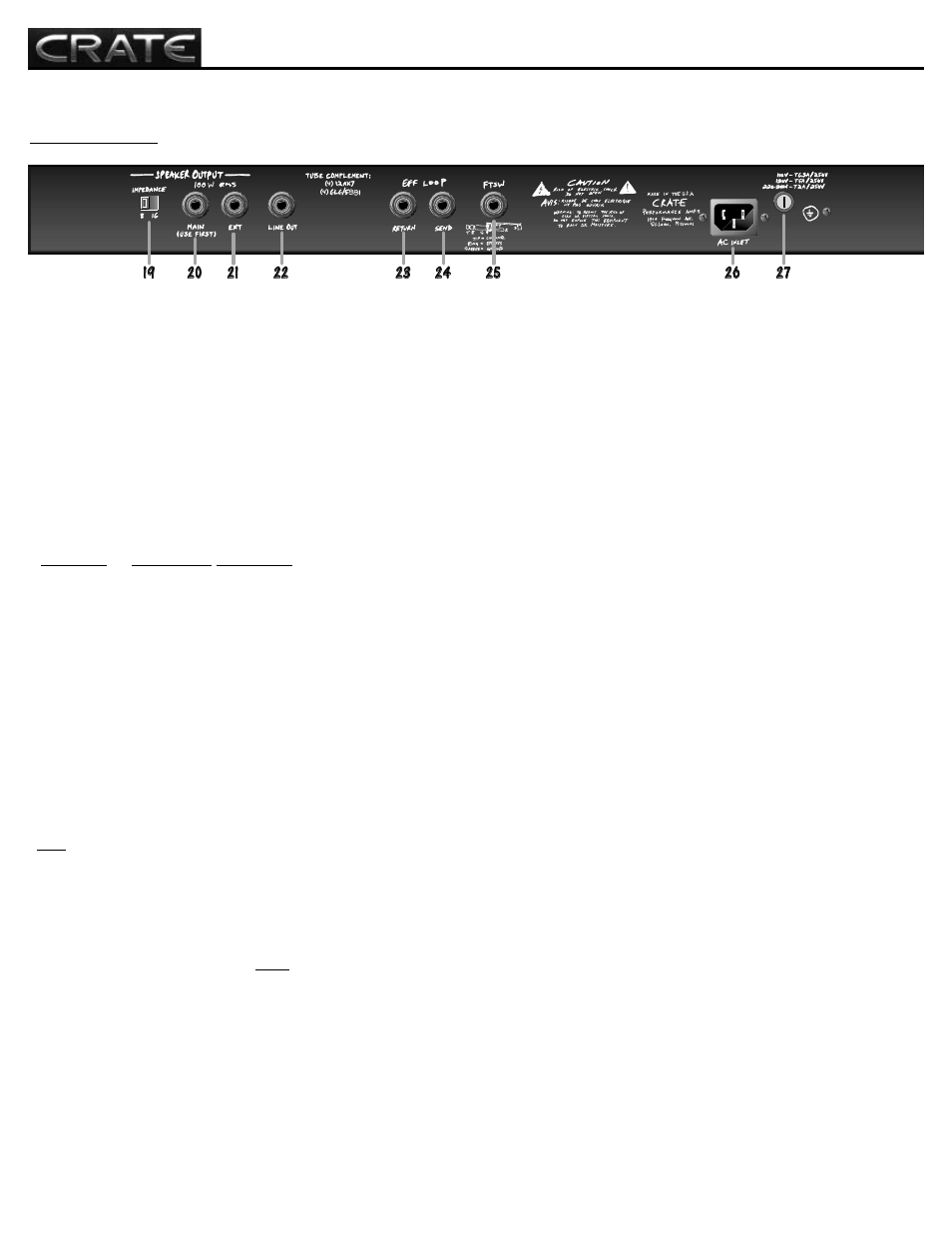 Bv120h, All tube guitar amplifier | Crate Amplifiers BV120H User Manual | Page 5 / 12
