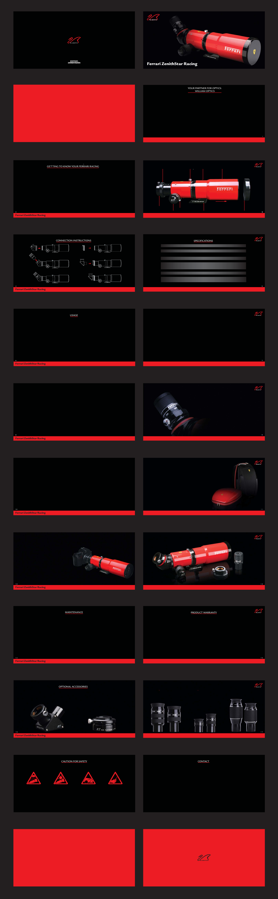 William Optics Ferrari Zenithtar Racing User Manual | 1 page