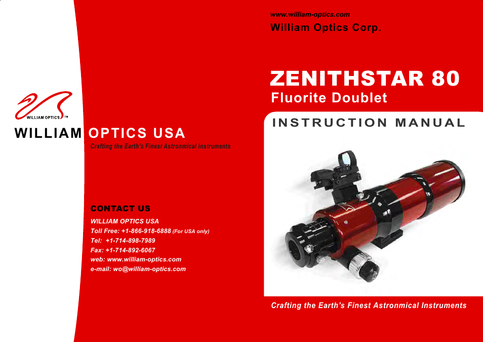 William Optics Zenithtar 80 FD User Manual | 12 pages
