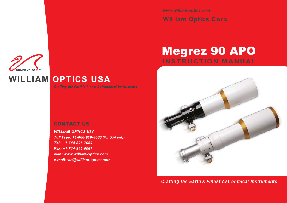 William Optics Megrez 90 APO User Manual | 8 pages
