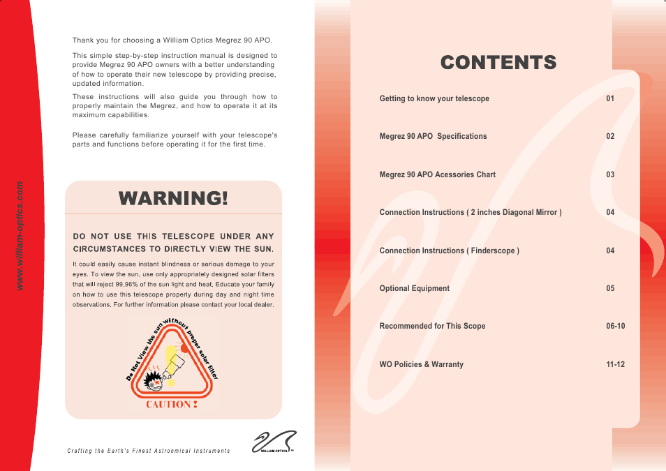 William Optics Megrez 90 APO User Manual | Page 2 / 8