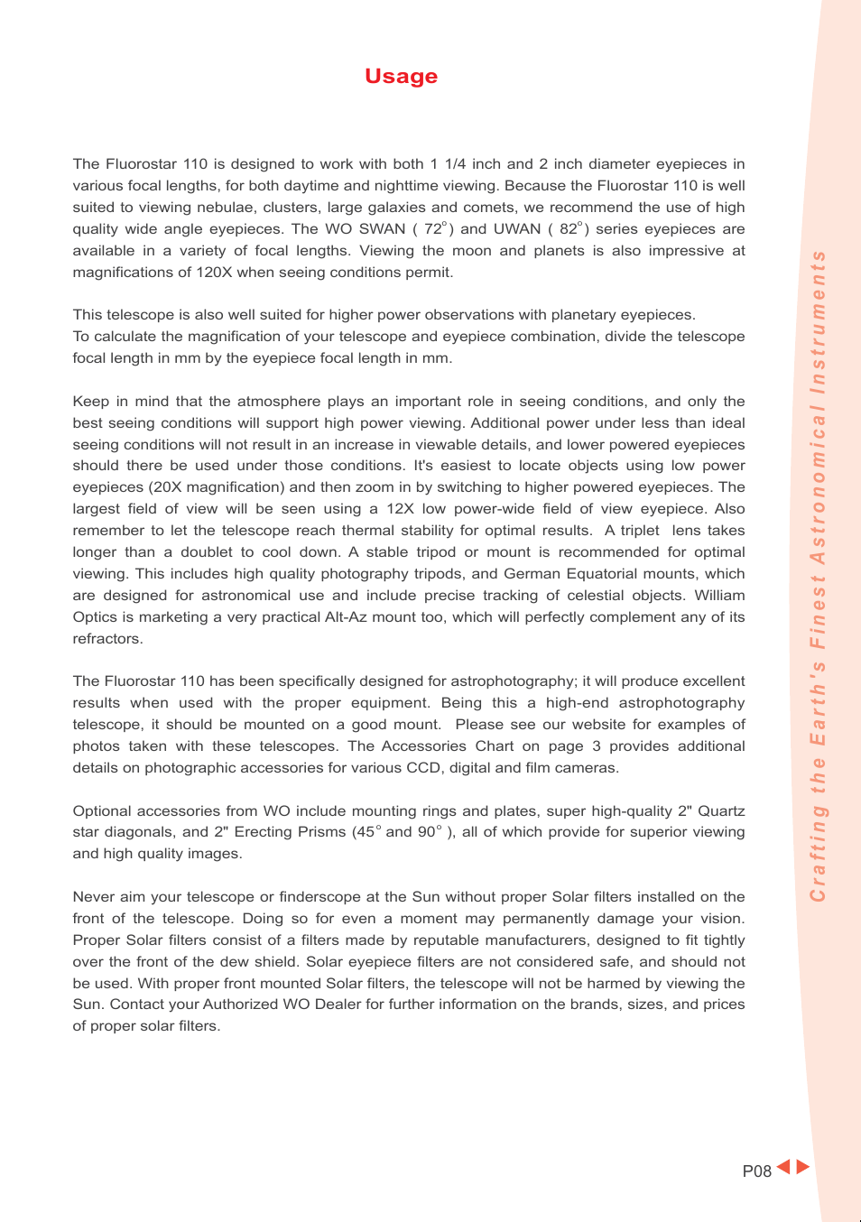 William Optics FluoroStar 110 User Manual | Page 11 / 20