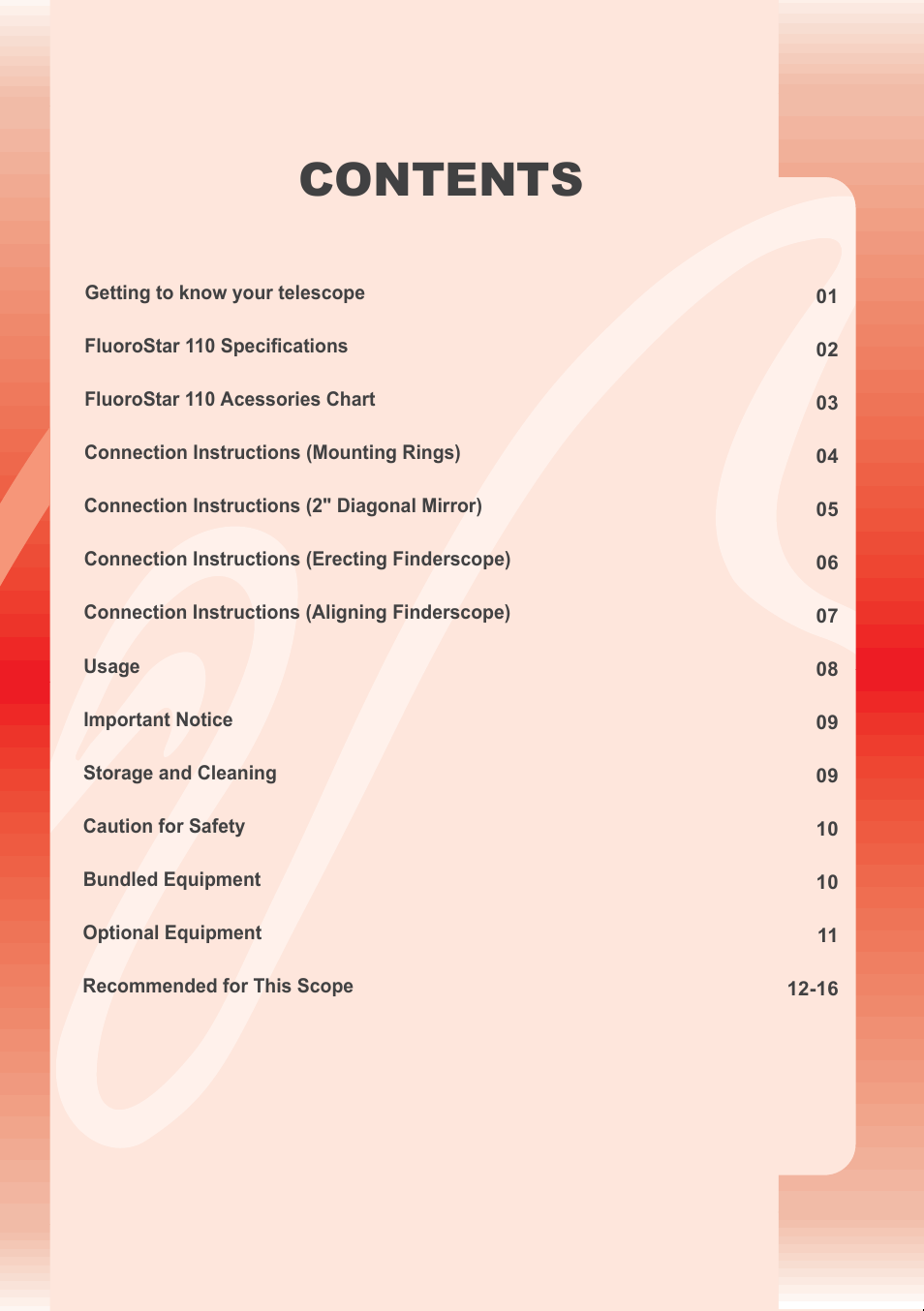 William Optics FluoroStar 110 User Manual | Page 3 / 20