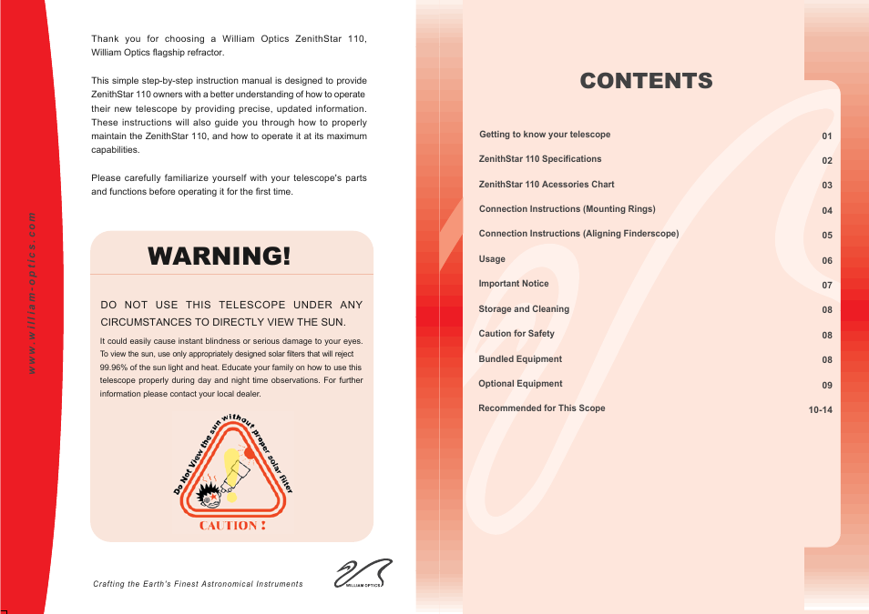 William Optics Zenithtar 110 User Manual | Page 2 / 9