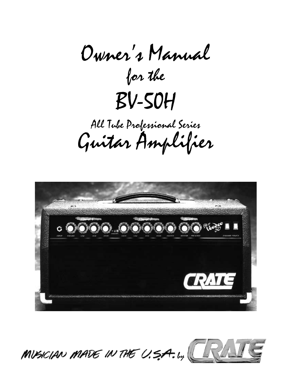 Crate Amplifiers BV-50H User Manual | 8 pages