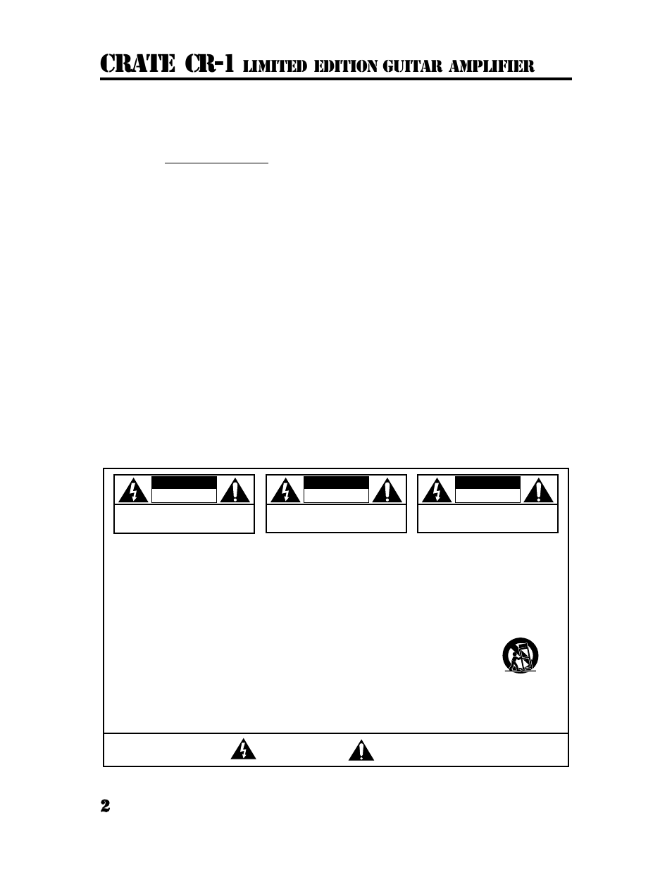 Crate Amplifiers CR-1 User Manual | Page 2 / 12