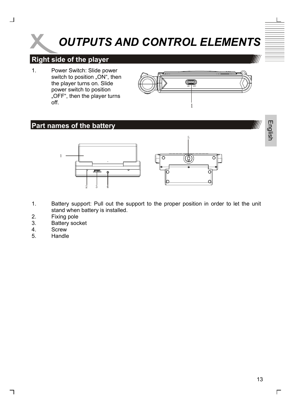 Outputs and control elements | Xoro HSD 7510 User Manual | Page 13 / 41