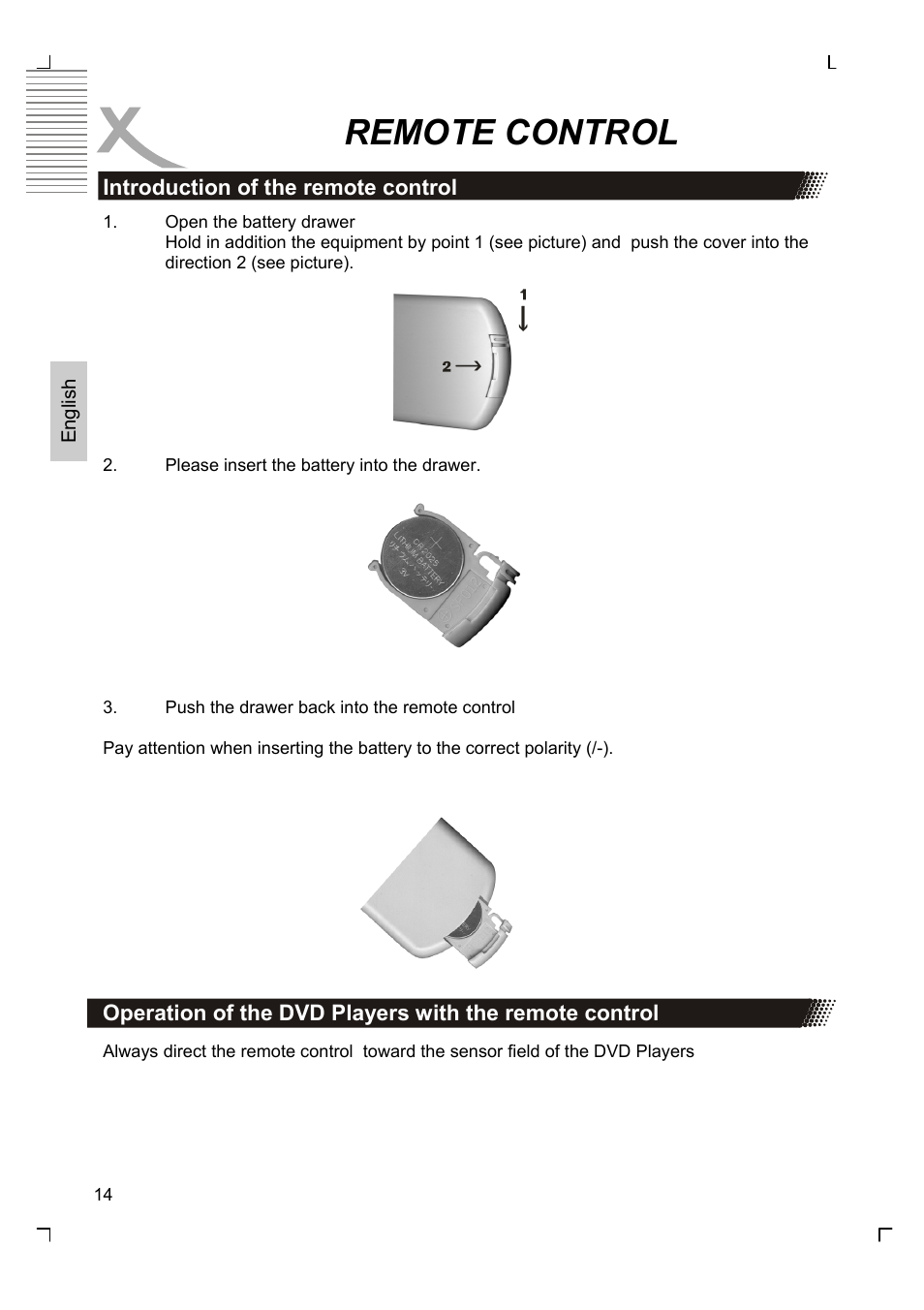 Remote control | Xoro HSD 7510 User Manual | Page 14 / 41