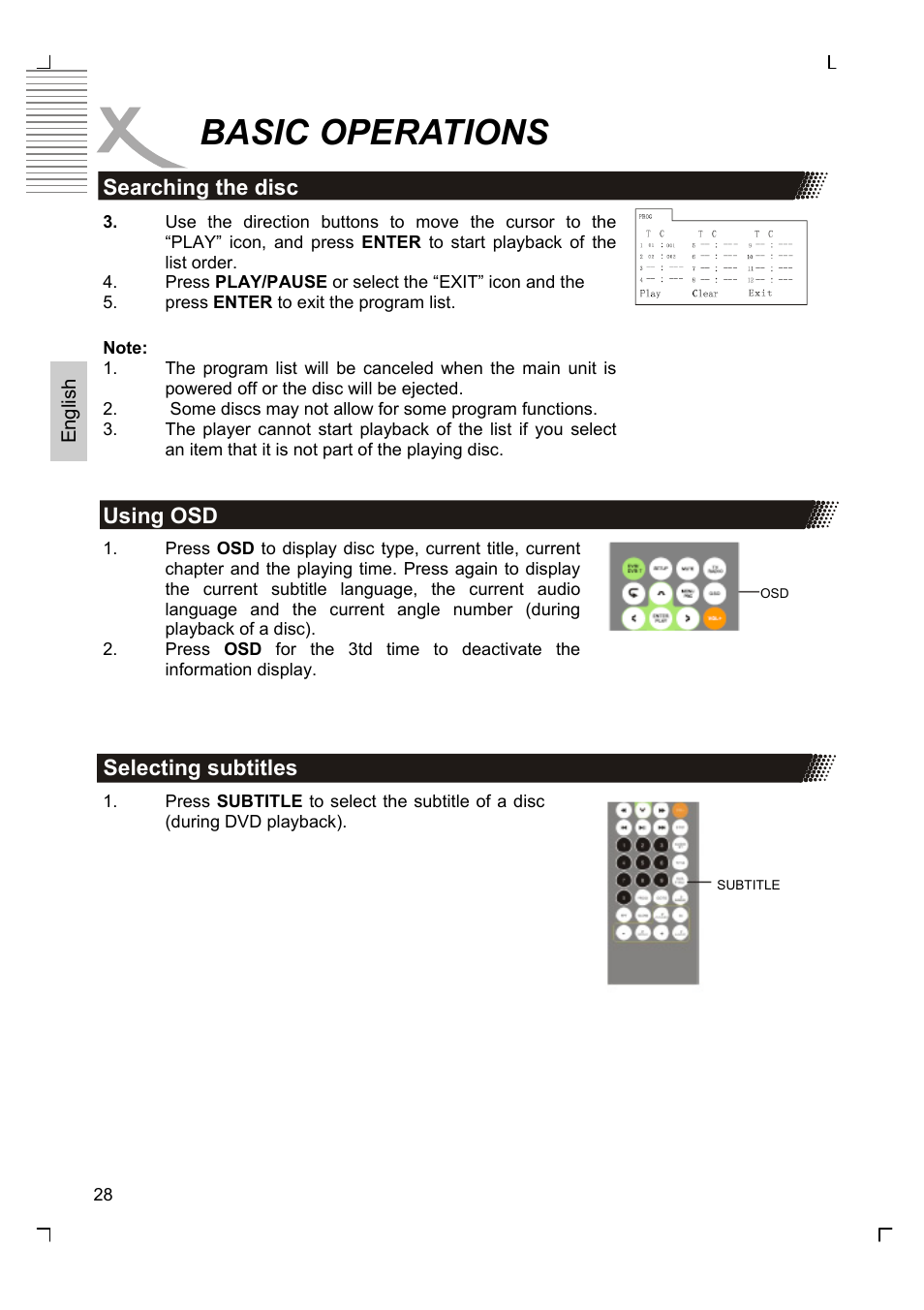 Basic operations | Xoro HSD 7510 User Manual | Page 28 / 41