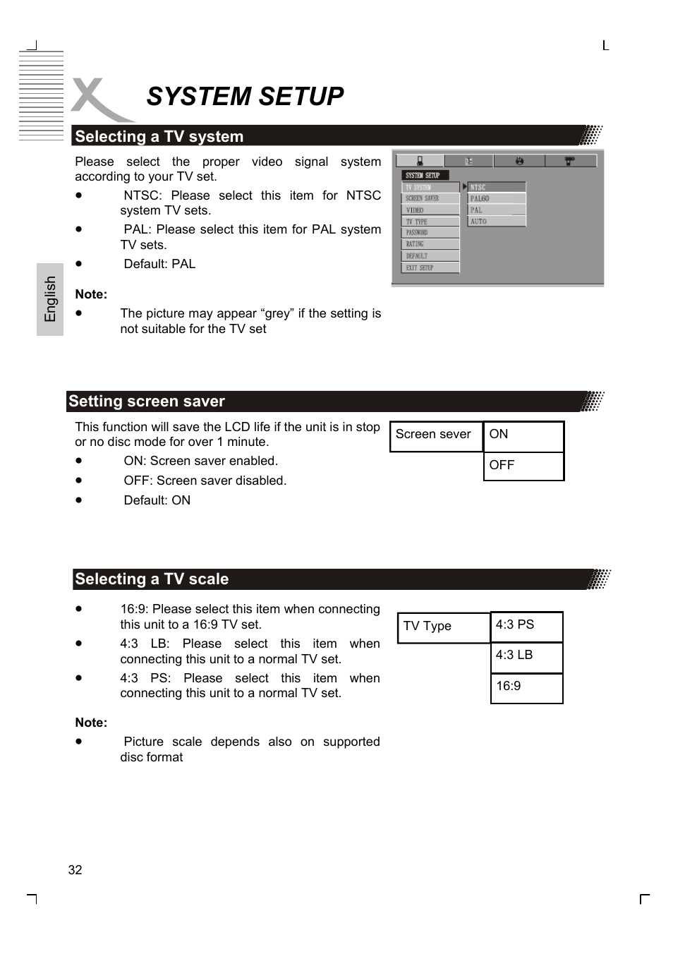 System setup | Xoro HSD 7510 User Manual | Page 32 / 41