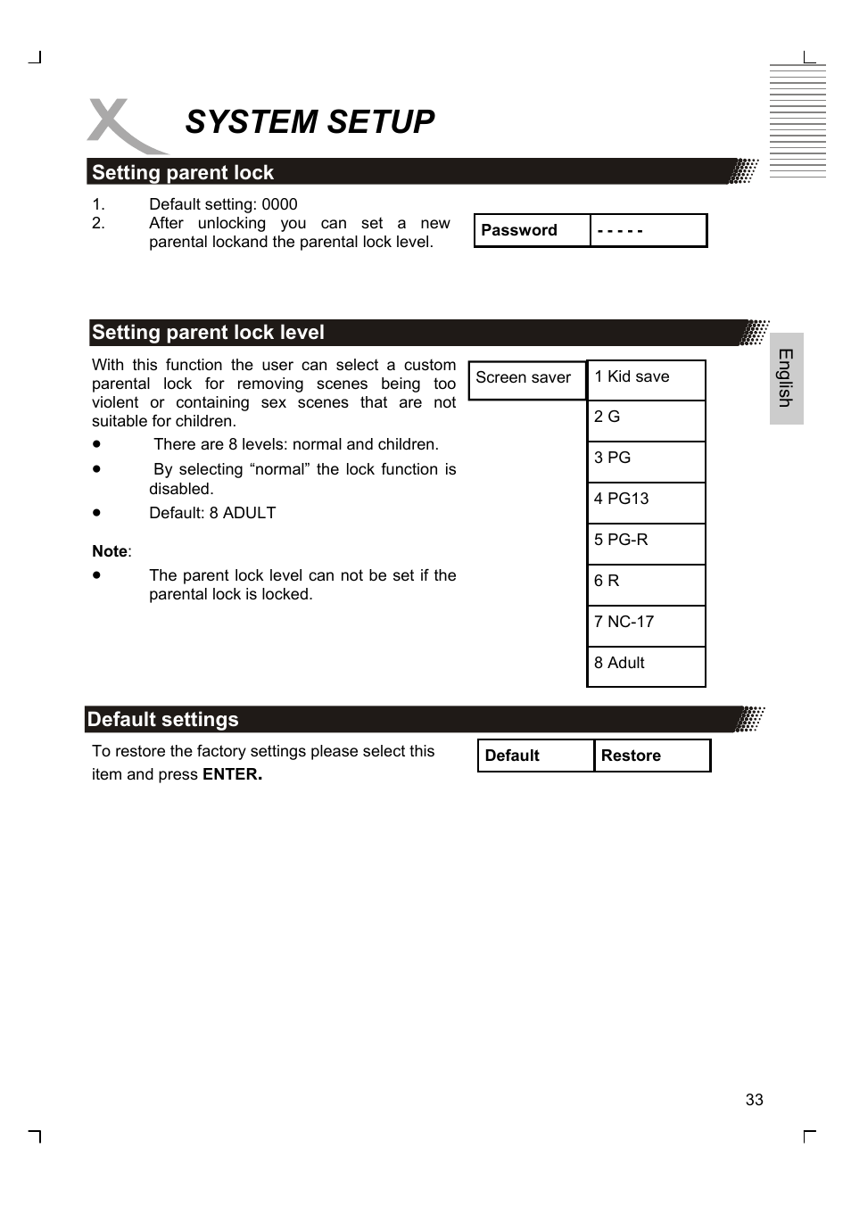 System setup | Xoro HSD 7510 User Manual | Page 33 / 41