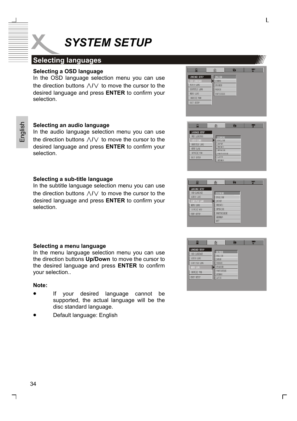 System setup | Xoro HSD 7510 User Manual | Page 34 / 41