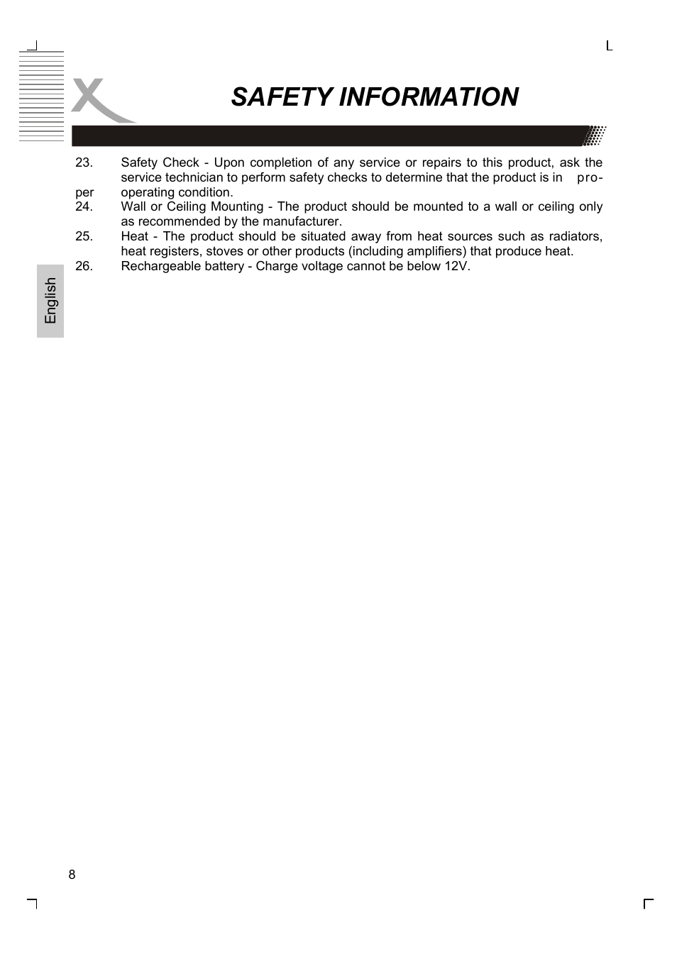 Safety information | Xoro HSD 7510 User Manual | Page 8 / 41