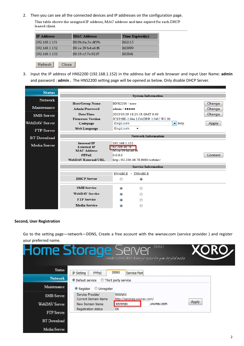 Xoro HNS 2200 User Manual | Page 2 / 8