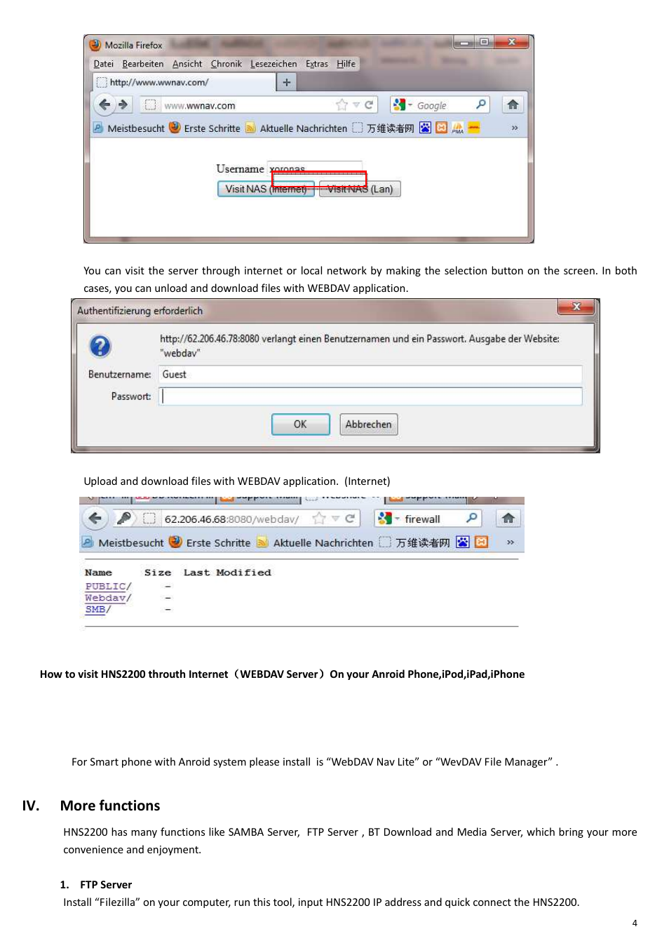 Iv. more functions | Xoro HNS 2200 User Manual | Page 4 / 8