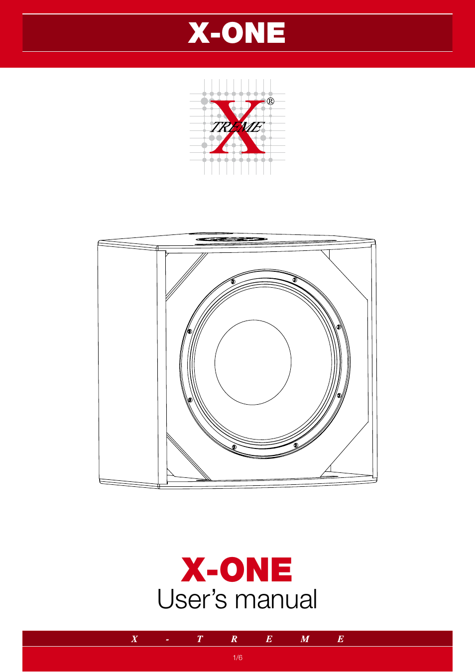 X-Treme Audio X-ONE User Manual | 6 pages