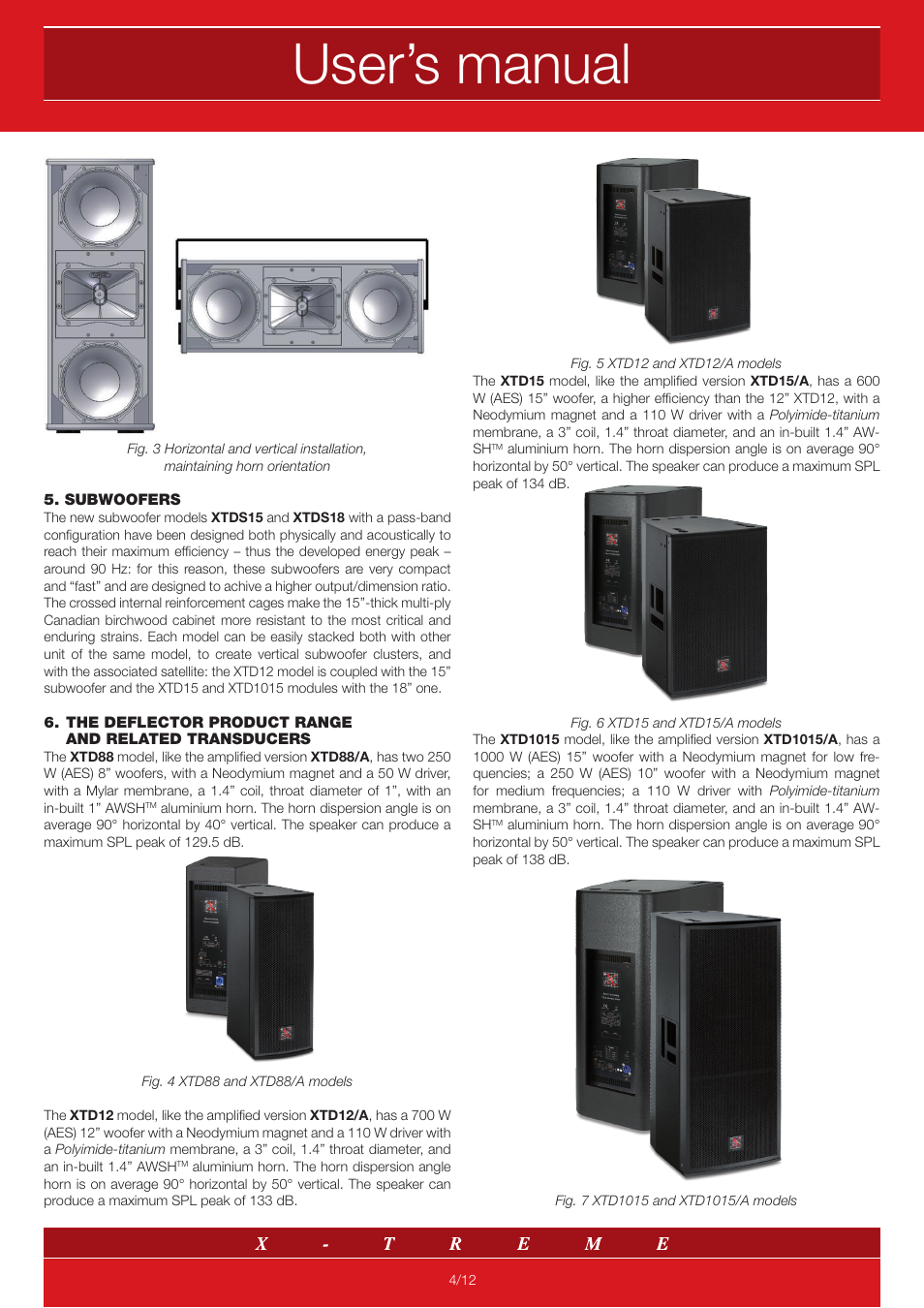 User’s manual | X-Treme Audio Deflector Line User Manual | Page 4 / 12