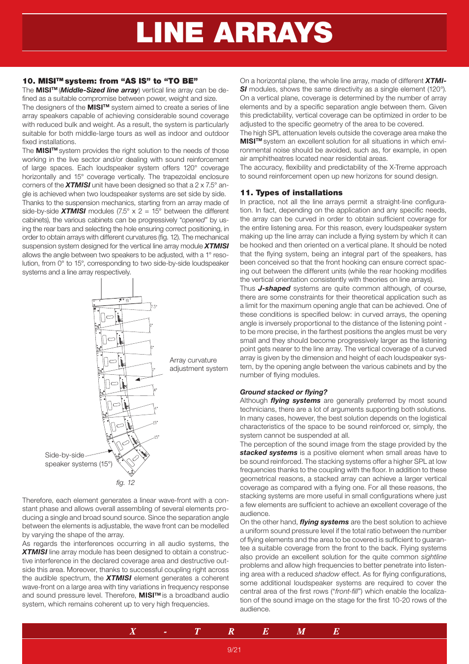 Line arrays | X-Treme Audio MISI User Manual | Page 9 / 21