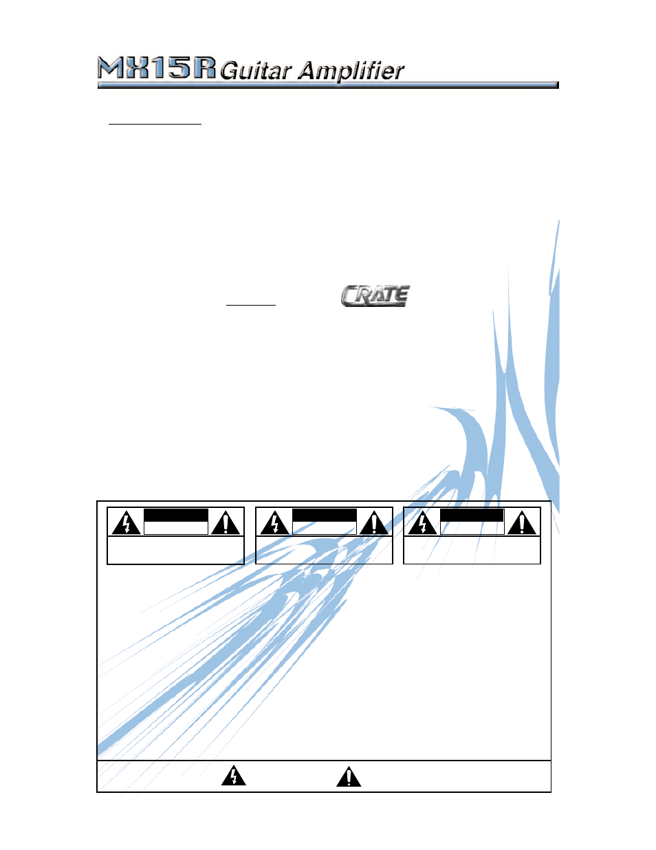 Crate Amplifiers MX15R User Manual | Page 2 / 8