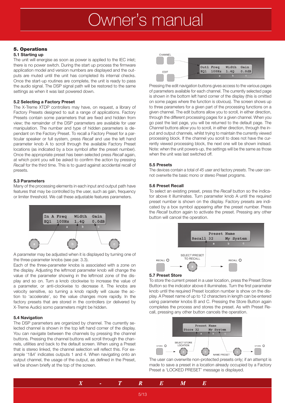 Owner’s manual | X-Treme Audio XTDP User Manual | Page 5 / 13