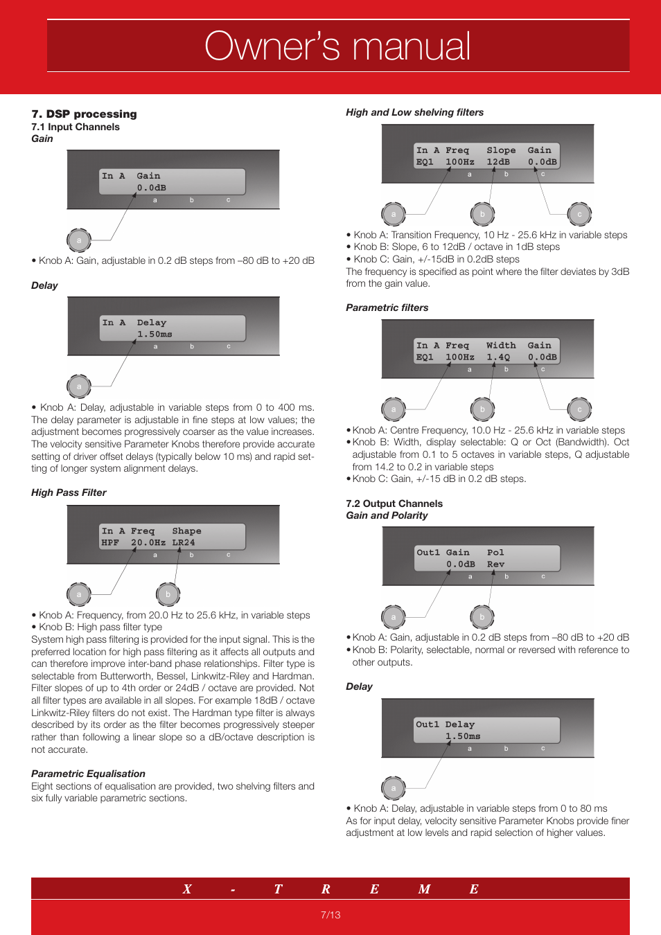 Owner’s manual | X-Treme Audio XTDP User Manual | Page 7 / 13