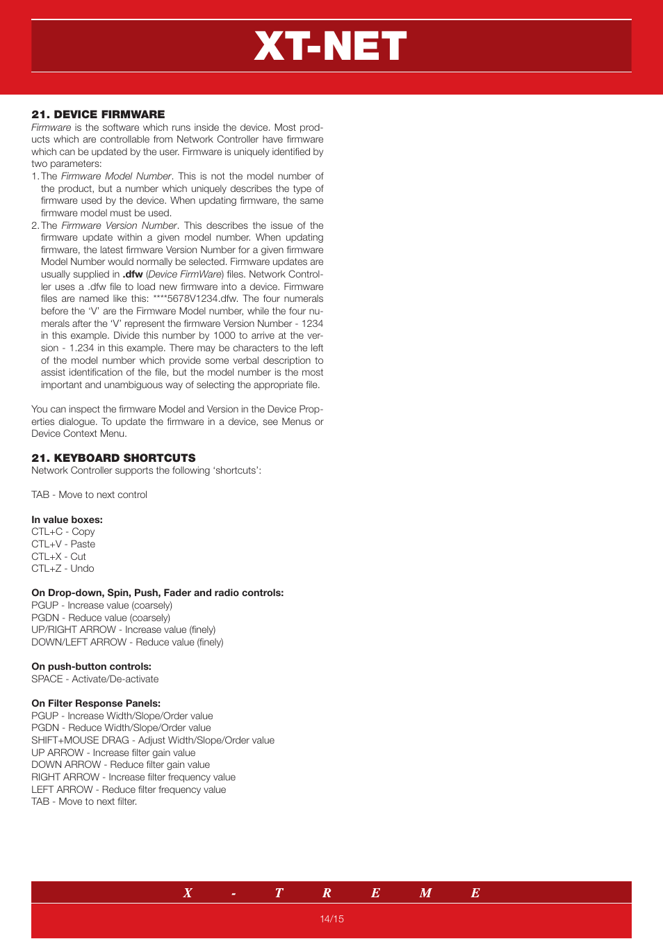 Xt-net | X-Treme Audio XT-NET User Manual | Page 14 / 15